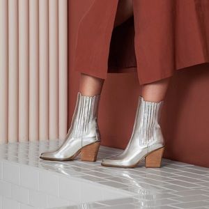 Chinese Laundry Cali Metallic Bootie in Silver